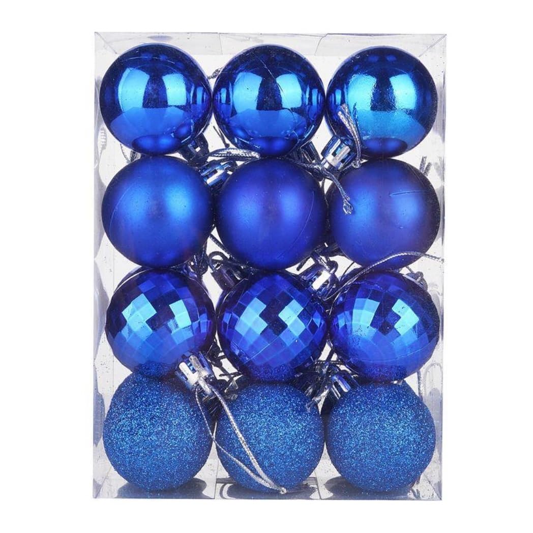 Palline di Natale, Ornamenti Per Albero Di Natale Da 24 Pezzi, Set Palline Infrangibili Per Palline di Natale Riutilizzabili(K)