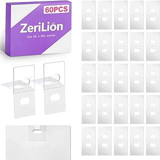 ZeriLion 60 Pcs Clear Vertical Blind Slat Repair Tabs (Makes 30 Repairs) - Adhesive Fixers for Broken Hanging Holes - Easy Peel & Stick Solution