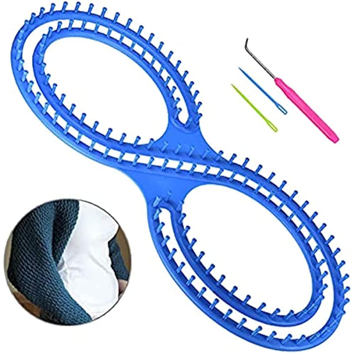 ASEELO Telaio per lavoro a maglia afgano, a forma di 8 pezzi, con aghi per sutura all'uncinetto, per grandi progetti di scialle, sciarpe, coperte, maglioni, lavori fai da te fatti a mano