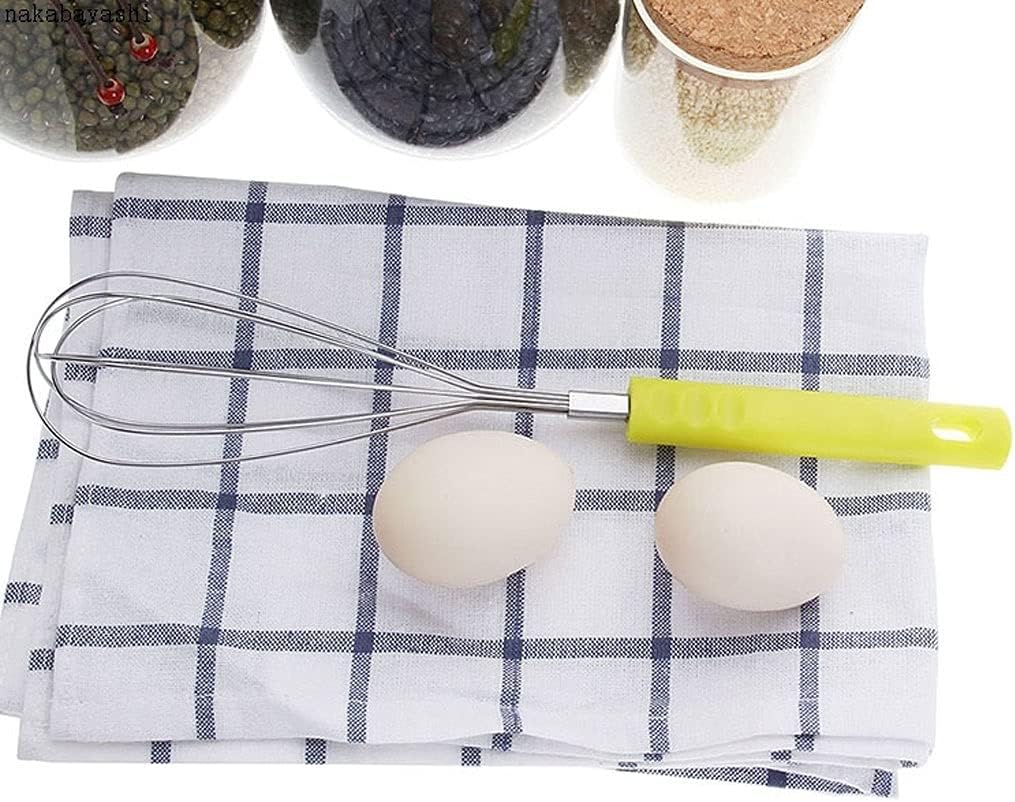 Hand Mixer 10" Kitchen Stainless Steel Whisk for Cooking Blending Whisking Beating and Combining Batters Manual Kitchen Whisk Cookware，