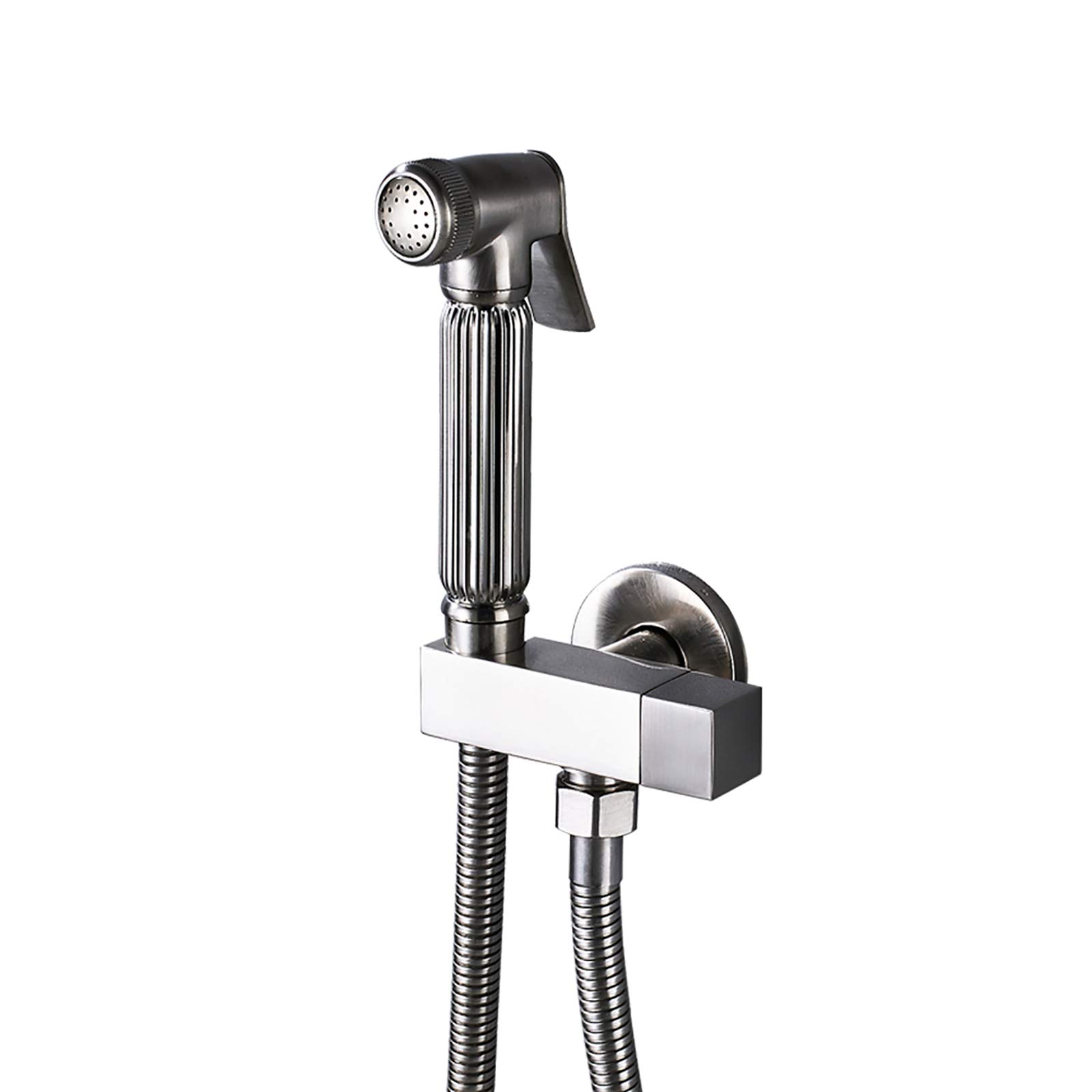 Handheld Bidet Sprayer for Toilet with Single Cold Water Matte Black Bathroom Cloth Diaper Sprayer Set Wall Mounted
