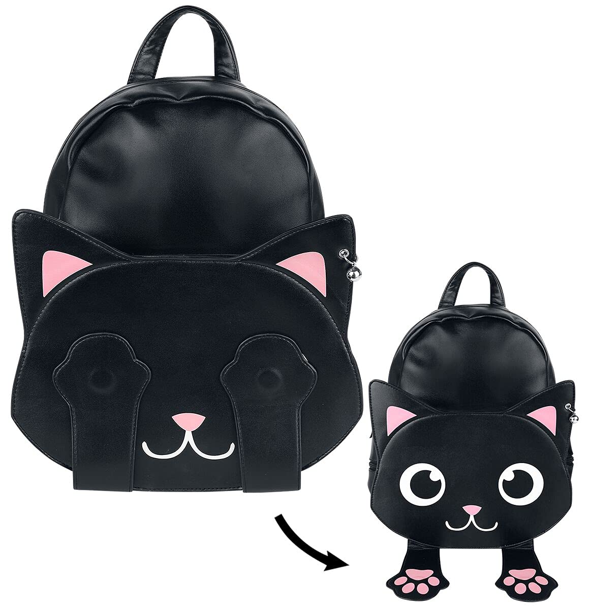 BANNED Apparel Black Backpack Of Tricks Cat Magnetic Paws Cute Cat Backpack