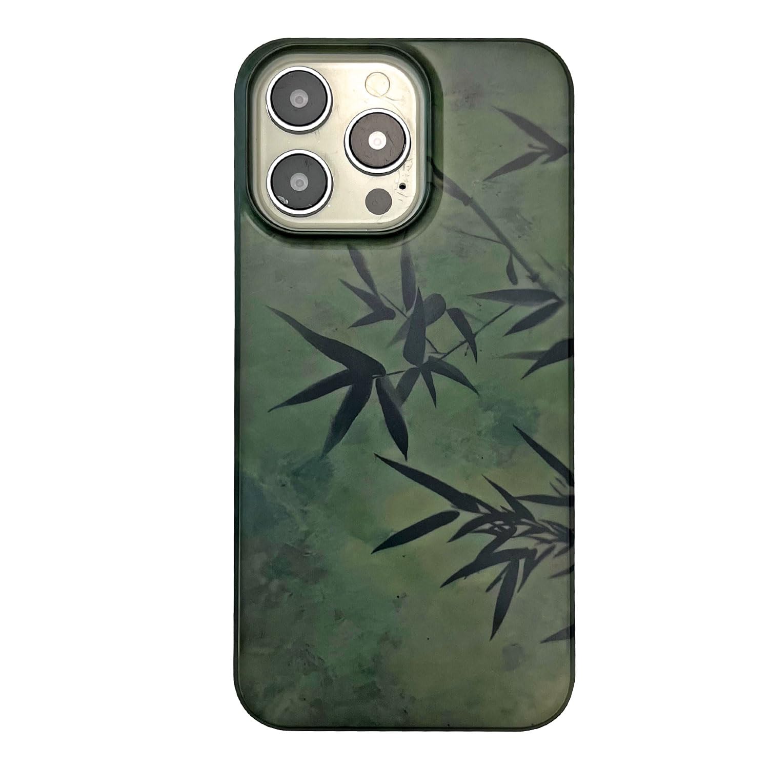 Tonvizern Compatible for iPhone 15 Pro Max Case, Bamboo Leaves Pattern Case, Luxury Hard PC Case for Women Girls Men Slim Shockproof Protective Back Cover for iPhone 15 Pro Max 6.7 inch