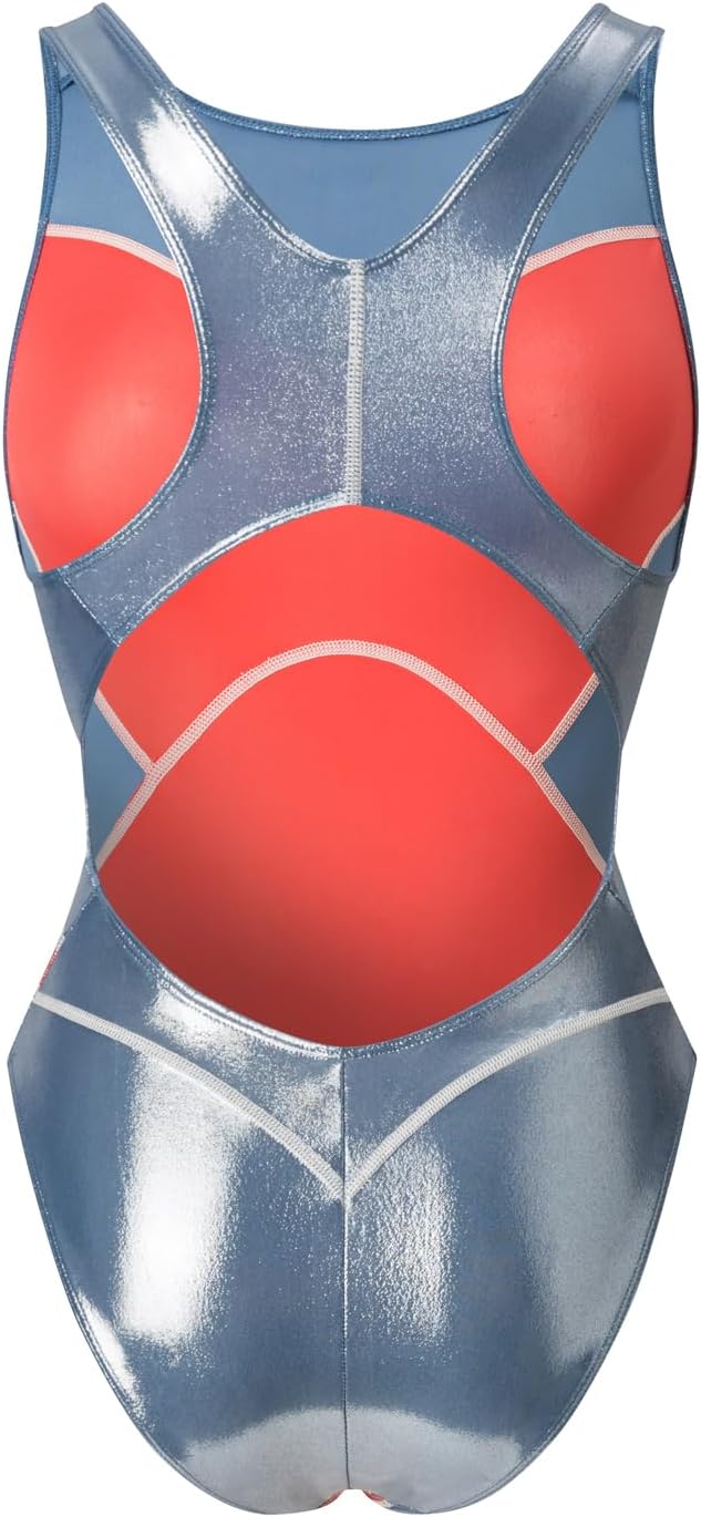 Super Shiny Sexy Bodysuit Racing Swimsuit High Elasticity Slim Fit Wet Look