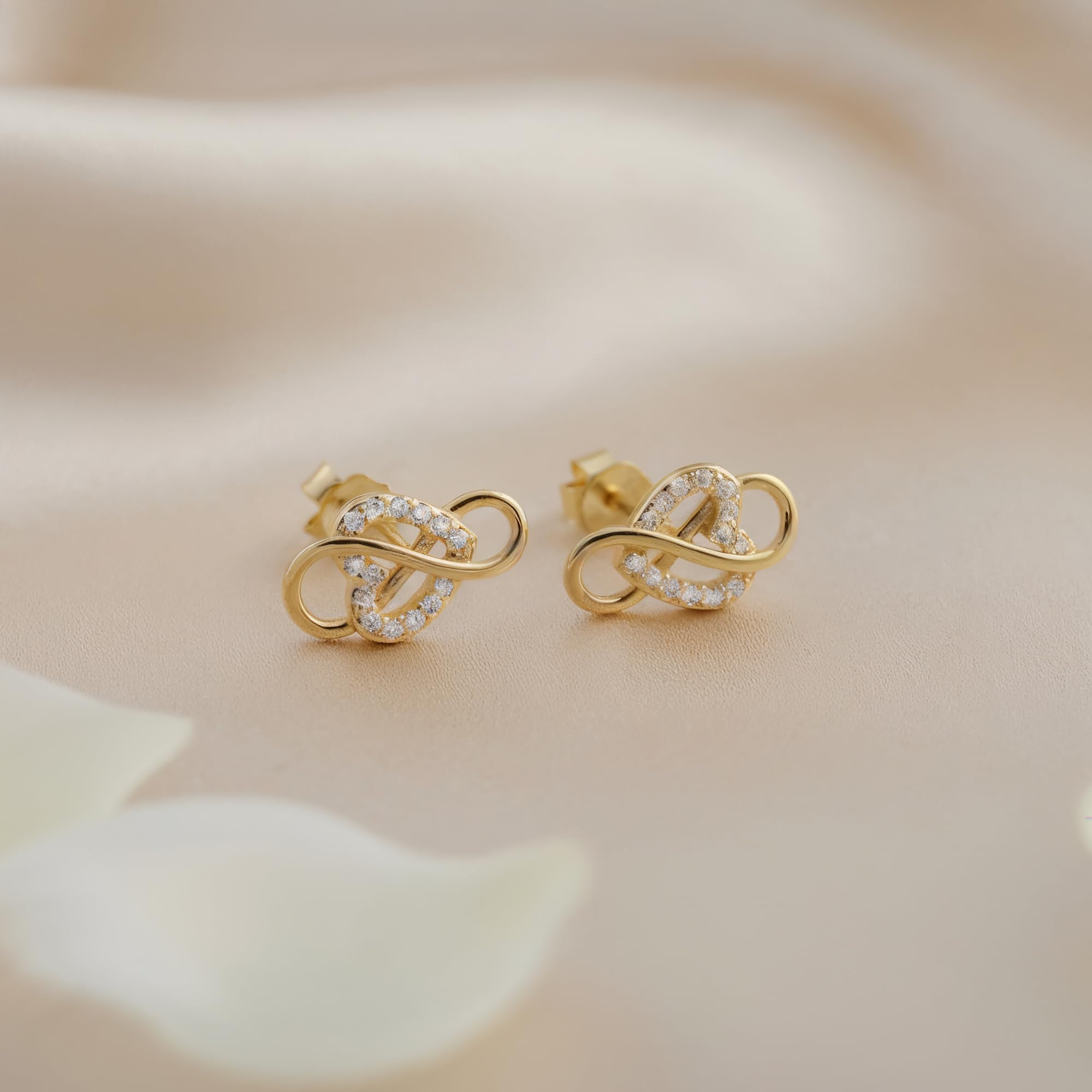 SOFIA MILANI - Pendientes para Mujeres en Plata de Ley 925 - con Circonitas - Pendientes de Corazón Infinito