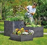 Yerd Ergo Hochbeet-System, 5 Jahre Garantie, Made in Germany (6 x Höhe 25cm Ø 110cm)