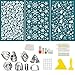 Surakey 3PCS Screen Printing and 109Pcs Polymer Clay Tools Silkscreen Print Kit, Reusable Silk Screen Stencils for Polymer Printing on Clay & Jewelry Earrings Decoration - Type 2