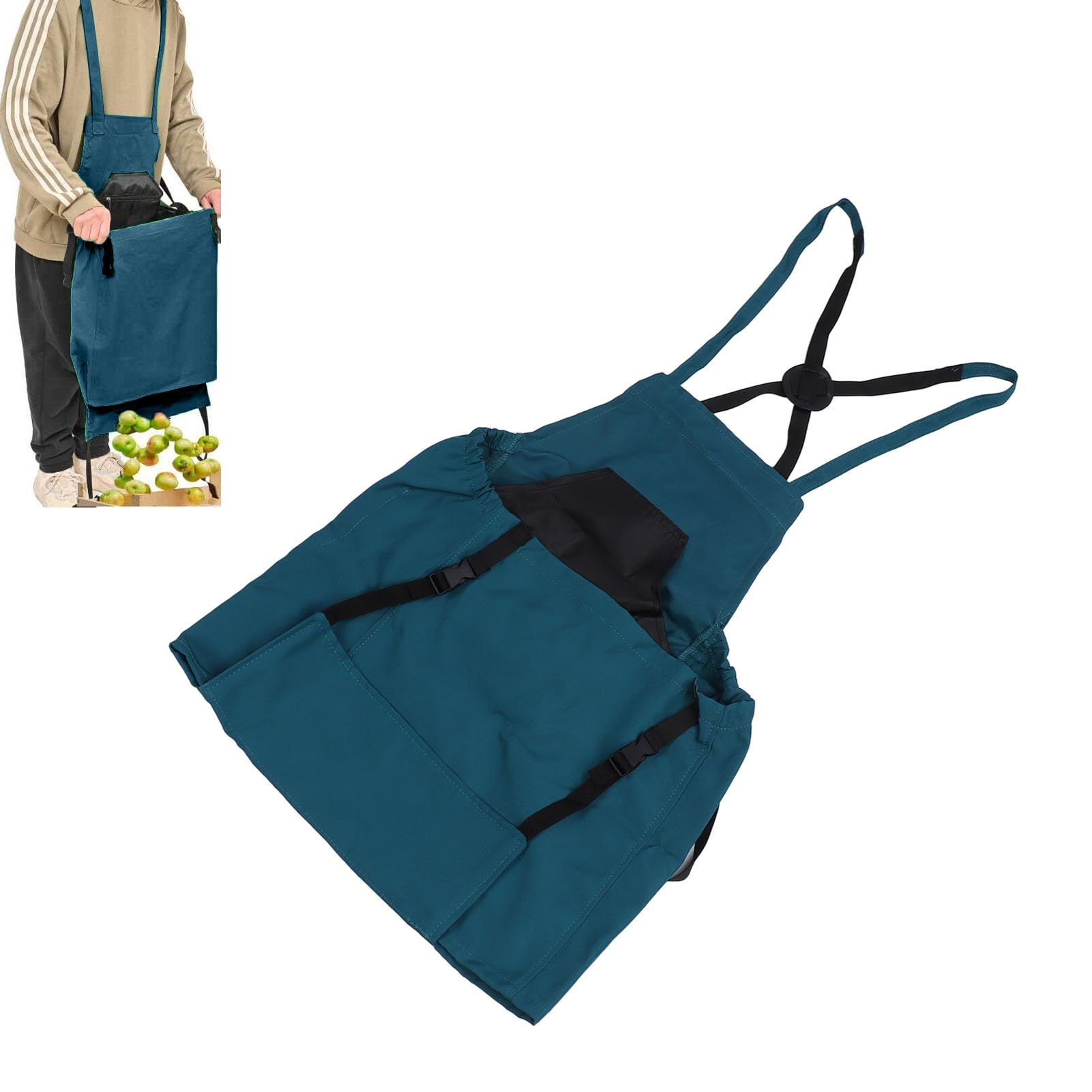 HERCHR Gardening Apron,Oxford Cloth Gardening Apron With Pockets,Garden Apron Thickening Garden Tool,Canvas Garden Apron Fruit Picking Bag Vegetable Berry Garden Picking Bag for Women and Men - Image 4