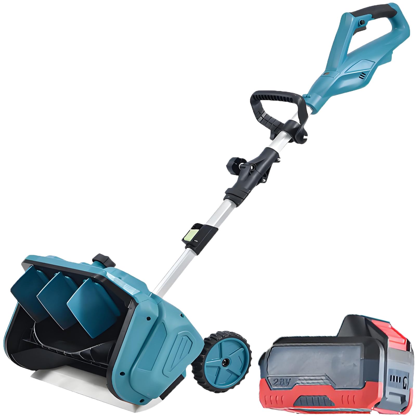 Pala de nieve eléctrica inalámbrica 40.7 cm para limpieza de nieve exterior con motor 1000W