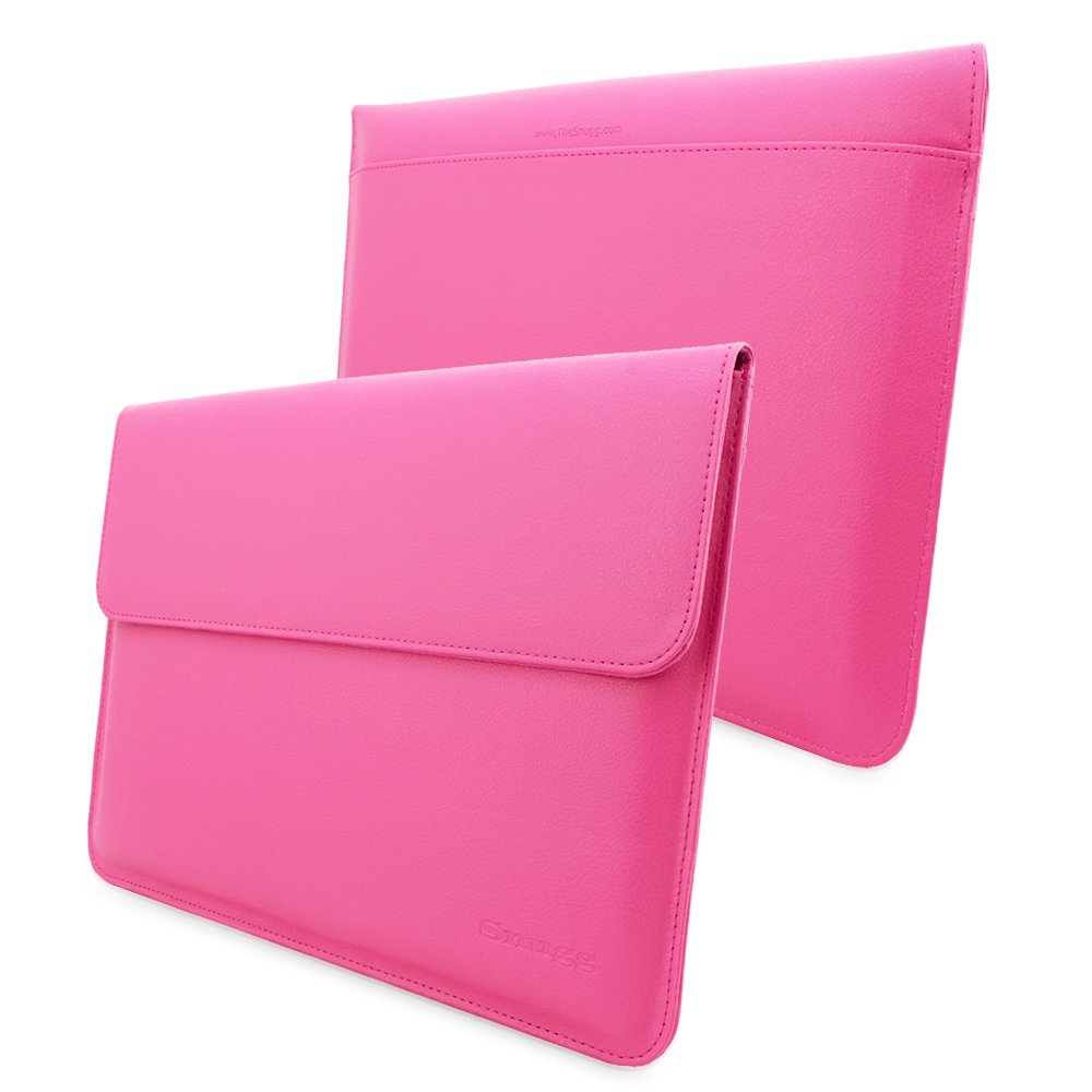 Macbook Pro 15 Sleeve, Snugg - Hot Pink Leather Sleeve Case Protective Cover for Macbook Pro 15