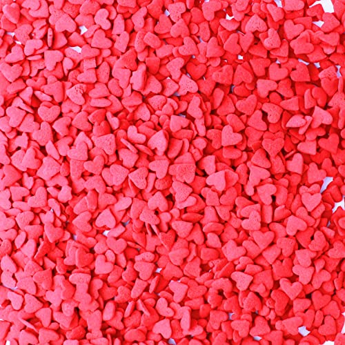 Large Red Confetti Sprinkles Mix| Valentines Day Wedding Colorful Sprinkles | Cake Cupcake Cookie Sprinkles| Ice cream Candy Sprinkles toppers| Red Heart Shape Decorating Confetti Sprinkles, 2OZ