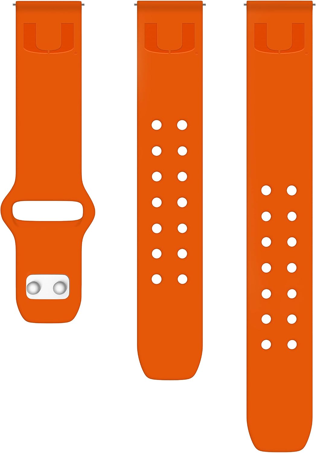 Affinity Bands Miami Hurricanes Engraved Silicone Sport Band Compatible with Samsung Galaxy Watch and More