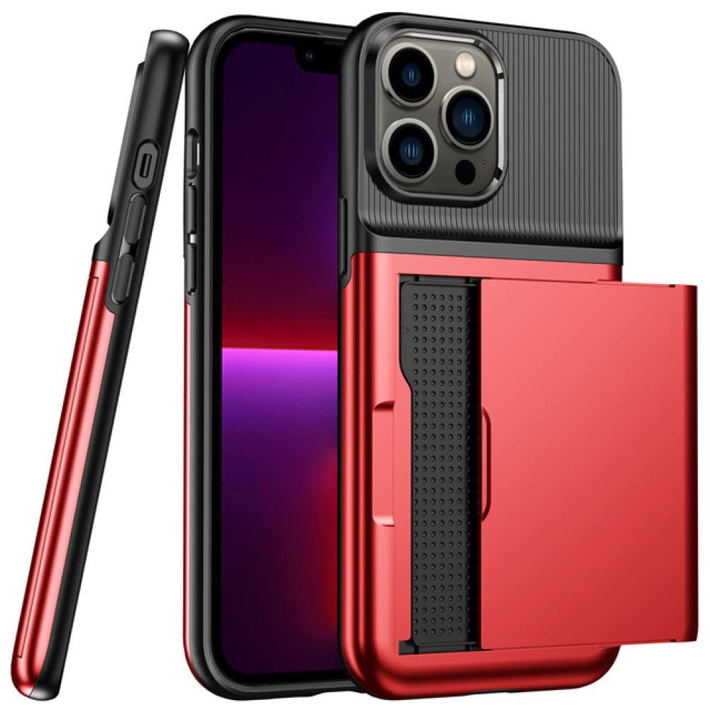 Coque iPhone 12 Pro Max HUILUN rouge protégeant vos cartes des pickpockets - 8