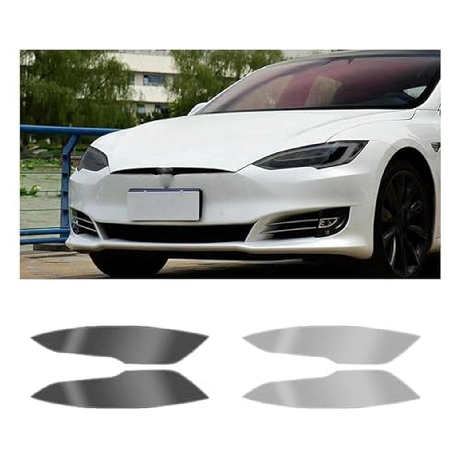 Film de protection phare pour Tesla Model S 2015-2019 en TPU noir transparent