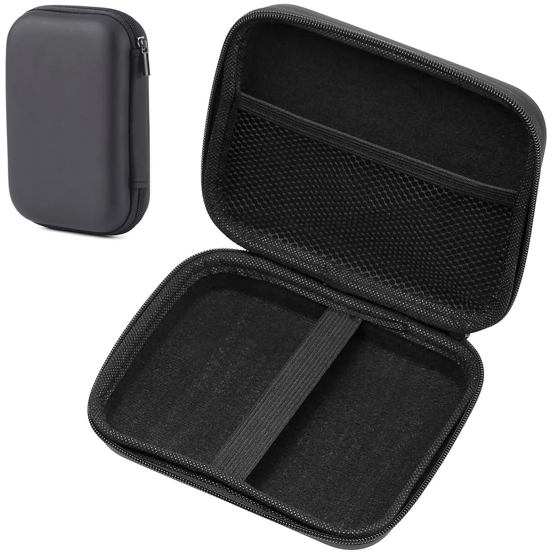 Custodia hard disk esterno, Custodia rigida custodie, Materiale EVA-Protegge il disco rigido, Memoria Esterna Portatile Disco Esterno Protettiva Borsa Antiurto Rigida Cover Case, Nero