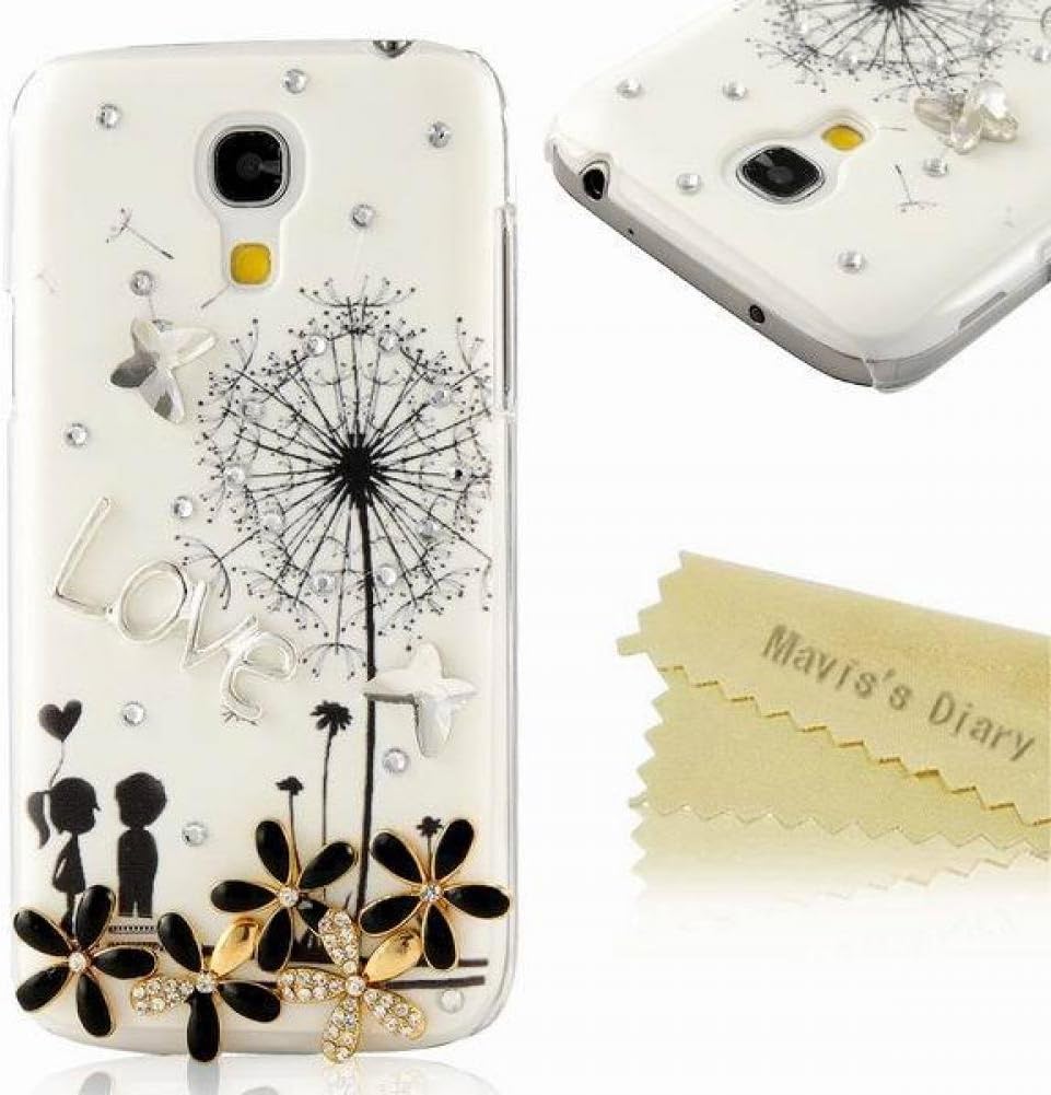 Unique Handmade Flower Diamond Rhinestone cover For Samsung Galaxy S4 Mini i9190 Clear Back case