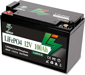 HiXiMi 12V 100Ah LiFePO4 Lithium Battery, Lithium Iron Phosphate Rechargeable Battery with 100A BMS For Solar Systems, RV, Boats, Camping, Camping, UPS Power Supply (12V 100Ah)