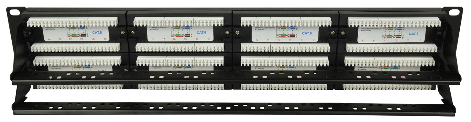 Adastra Patch Panel di rete a 48 porte Cablaggio Cat6 ad alta velocità, CAT5 e CAT5e