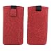 Produktbild handy-point 5,0'' Filztasche Tasche Hülle aus Filz für Samsung, iPhone, Sony, Lenovo Moto, Huawei, Alcatel, Gigaset, Medion, Neffos, Geräte mit Max.14,2x7,3xx1cm (Melange Rot)