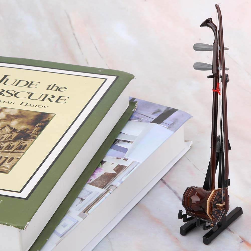 Modèle D'instruments De Musique Miniatures en Bois, Modèle Mini Erhu avec étui, Mini Affichage D'instruments De Musique pour la Décoration Intérieure(15CM)