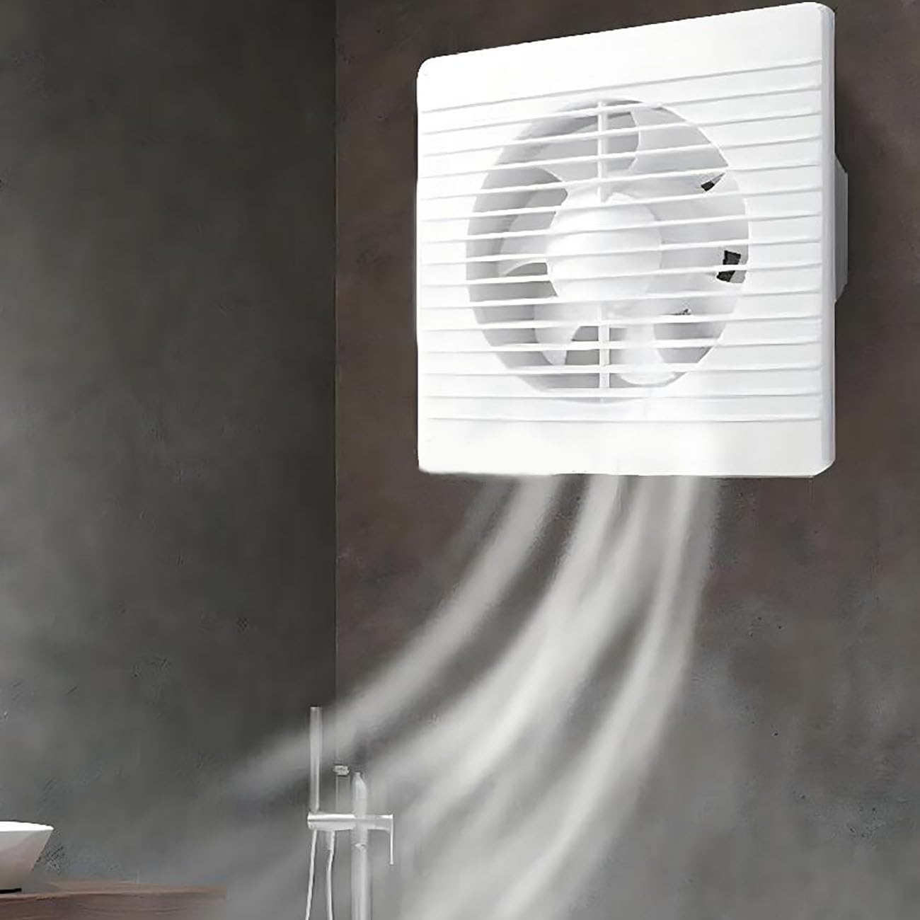 ICEMOB Extractor Baño Silencioso,Ventilador Extractor De Aire con Válvula De Retención,1250 RPM Extractor Cocina,para Cocina,Inodoro, Oficina,Invernadero,Garaje,6 Inches