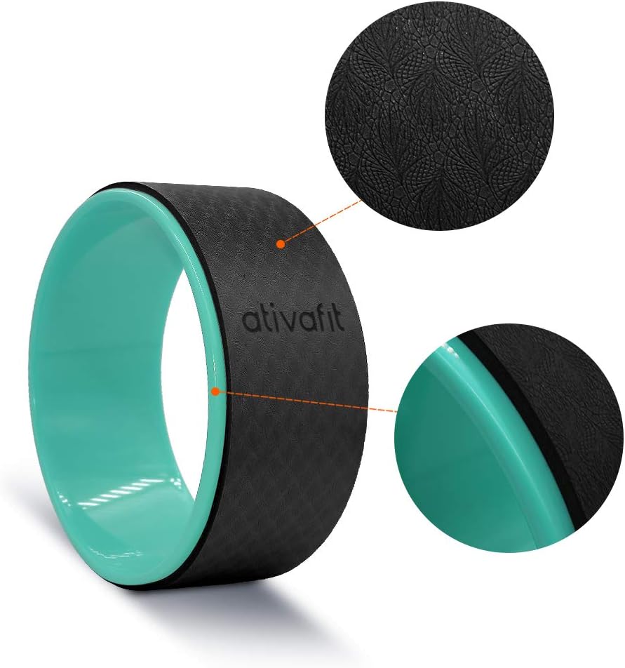 ATIVAFIT Sports Yoga Wheel Set Yoga Roller Rad for Back Pain and Improving Your Yoga Poses, Perfect for Stretching, Improving Flexibility and Backbend