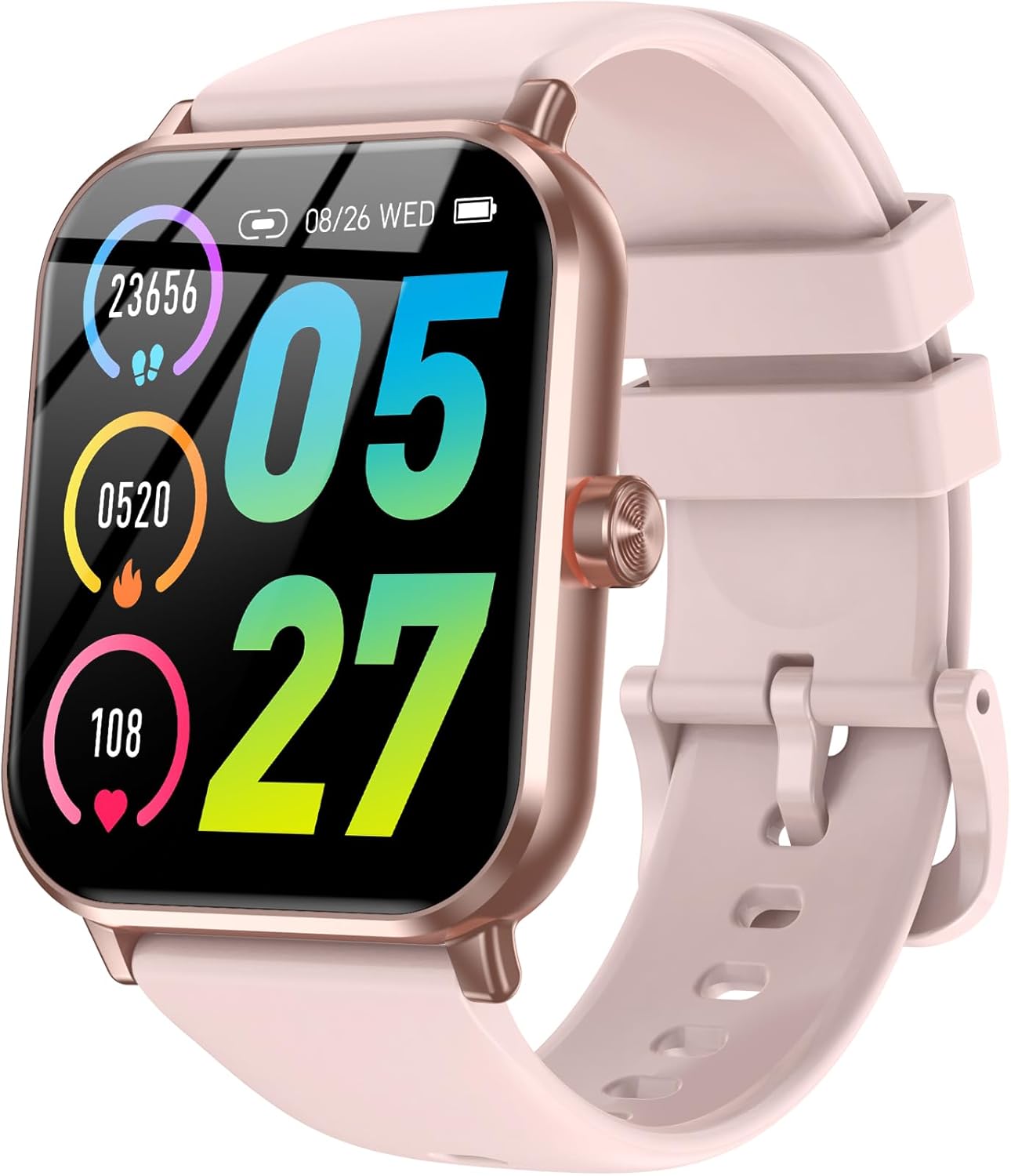 Smart Watch for Men Women, 1.83″ HD Touchsreen, Bluetooth Calling, 5 ATM Water-Resistance, 130+ Sports Modes, Health, Fitness & Sleep Tracker, Timer, Fitness Watch for Android/iOS, Pink Smart Watch for Men Women, 1.83″ HD Touchsreen, Bluetooth Calling, 5 ATM Water-Resistance, 130+ Sports Modes, Health, Fitness & Sleep Tracker, Timer, Fitness Watch for Android/iOS, Pink