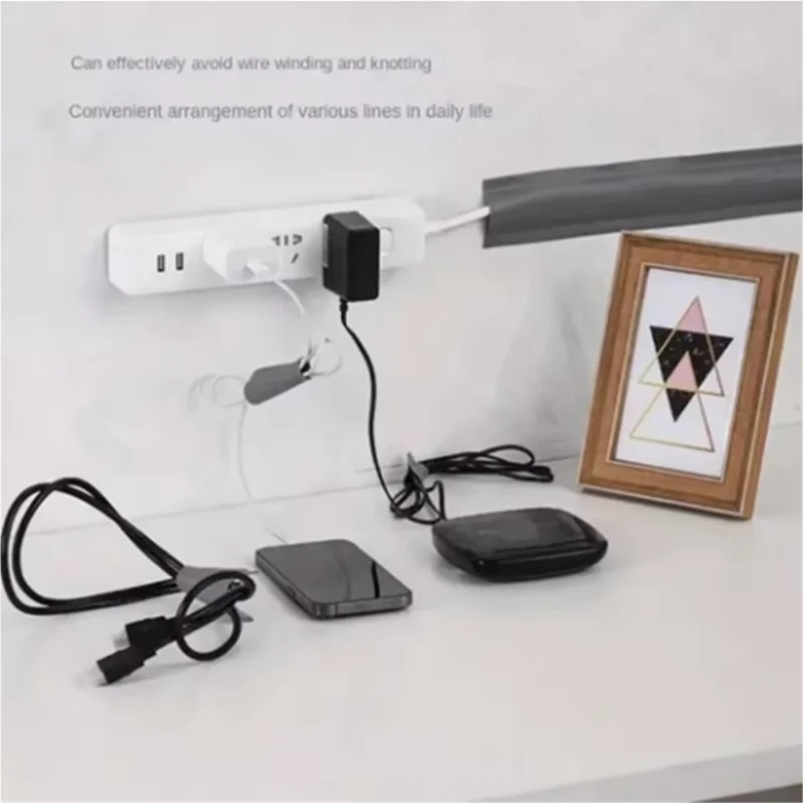 caNaleta Cables Pared Adhesivo 1 Unidad de m, 3 y 5 PVC, autoadhesiva, for Bandeja portacables Superficie, con Cubierta Anti-pisoteo conducto Decorativo for Cables Expuestos(Black,5.5cm,3.0M)