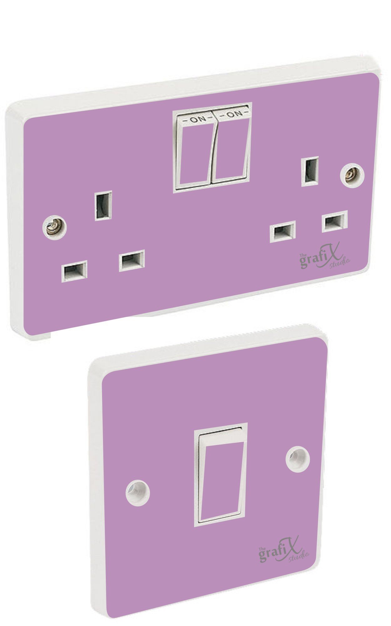 the grafix studio Lilac Gloss Purple Light Switch & Double Socket Sticker Vinyl/Skin cover
