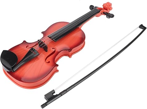 Kudoo Kids Violin Acoustic, Simulation Violin Toy for Kids Musical Violin Toy String Instrument can be Fine Tuned and Played Order Notes Light Brown Beginner Instrument - Christmas