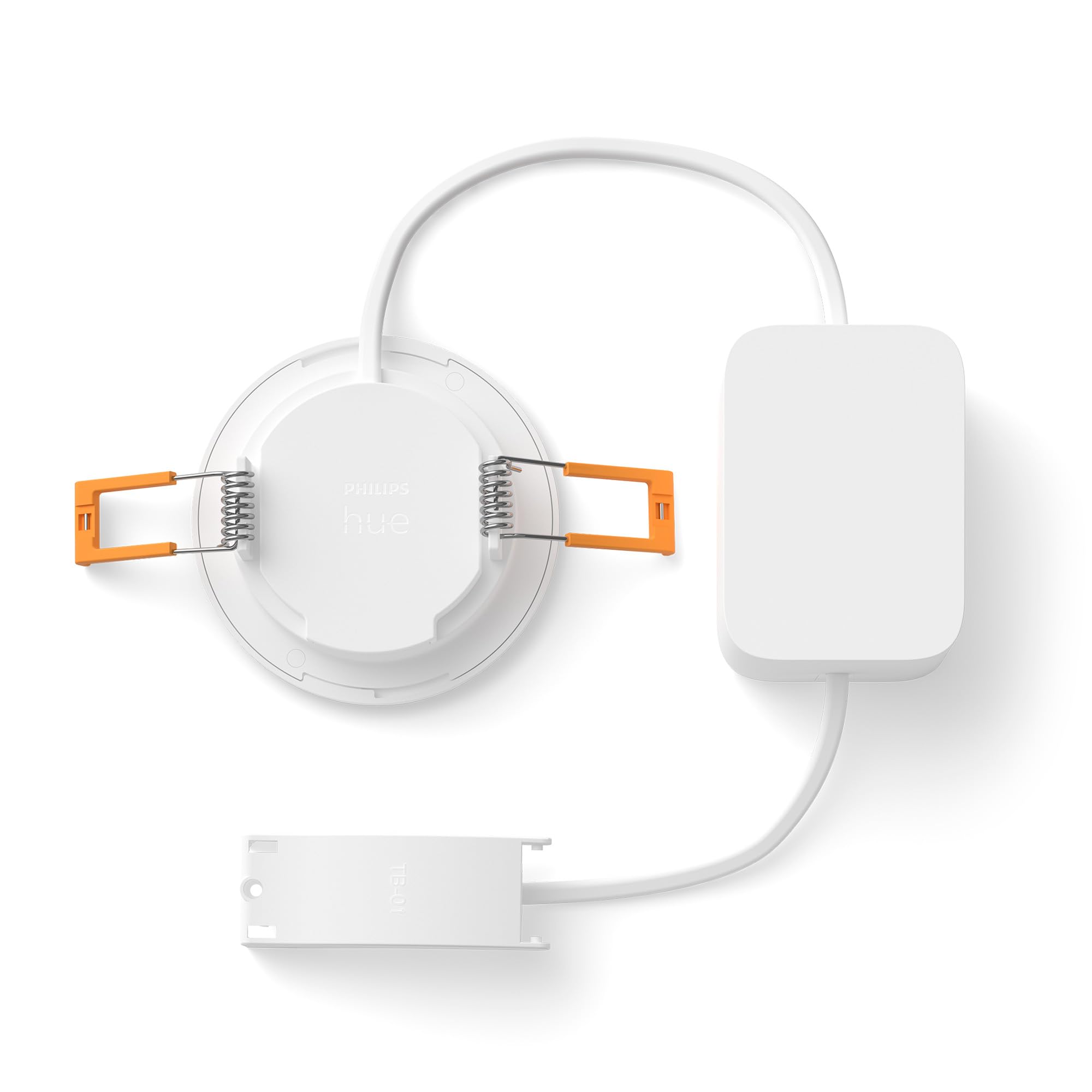 Philips Hue Slim Downlight, Foco LED Empotrable, 1000 lm, 90 mm, Diseño Delgado, Espectro Luz de Día 1000K-20000K, Regulación Ultrabaja, Color Preciso, Iluminación Inteligente, Blanco, Pack de 1