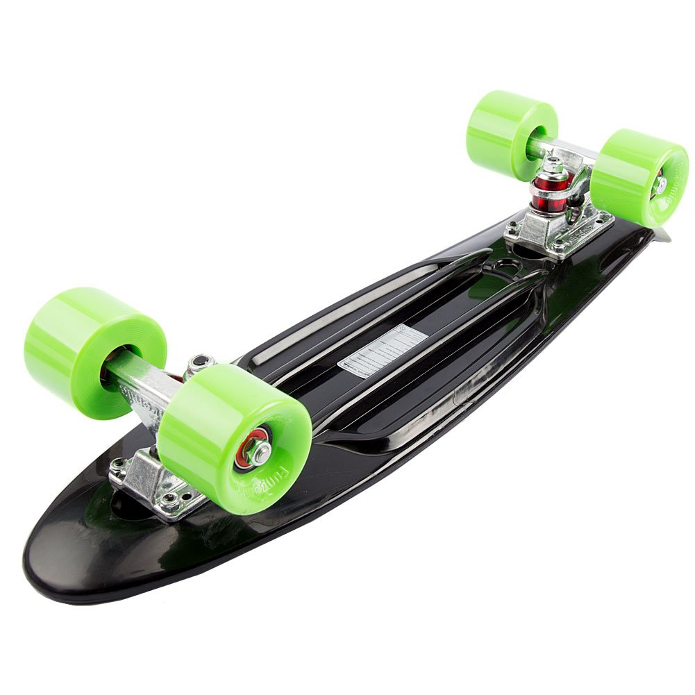 FunTomia 57cm Mini-Cruiser Board Skateboard mit oder ohne LED Leuchtrollen inkl. Aluminium Truck, ABEC-9 Kugellager und T-Tool