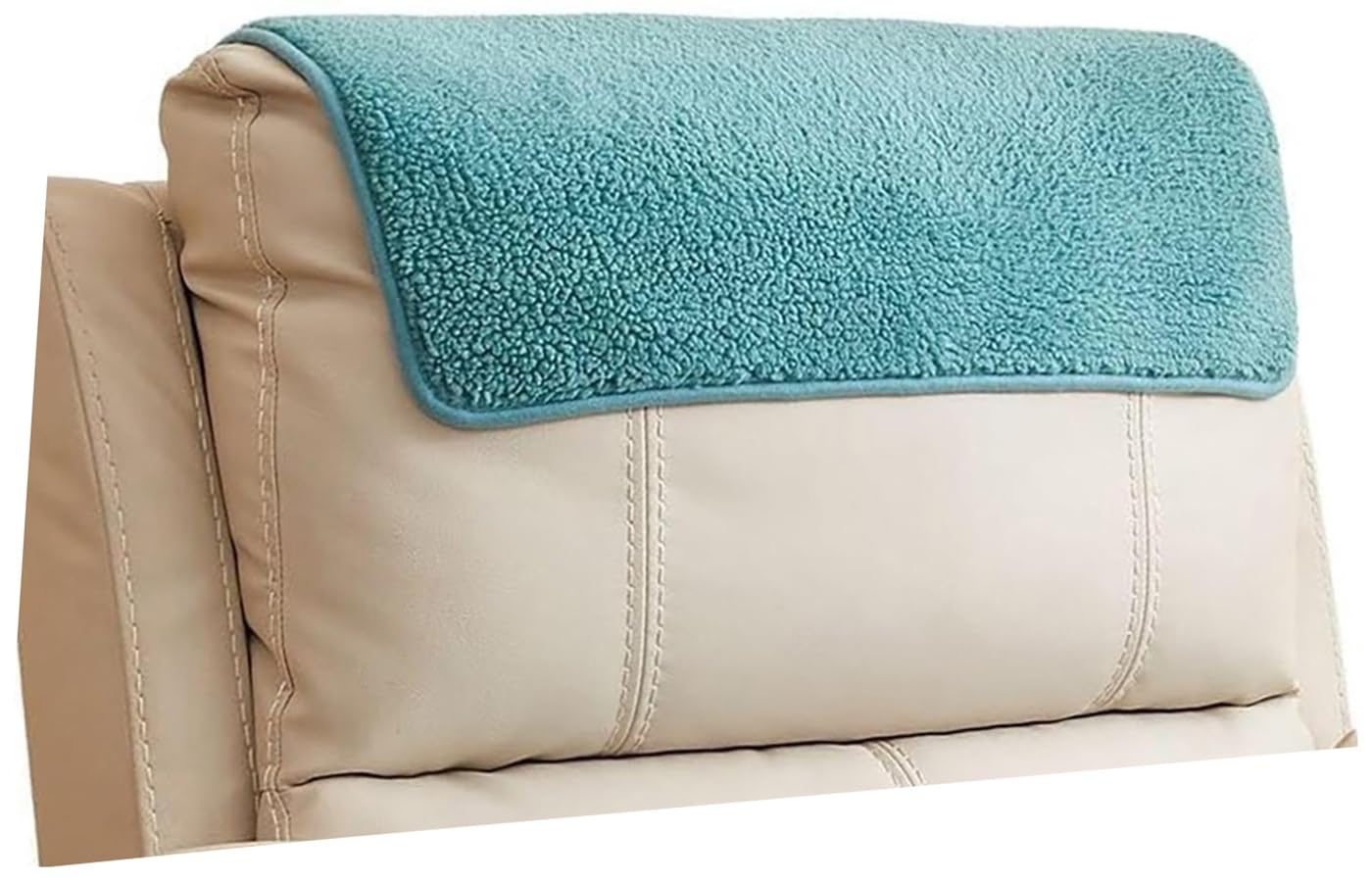 Recliner Armchair Cover Nonslip Headrest Arm Slipcovers For Leather Sofa Reclining Chair Armrest Covers Soft Boho Small No With Pocket Cats Dogs Loveseat Outdoor Sectional(Lake Blue,Headrest 1pc)