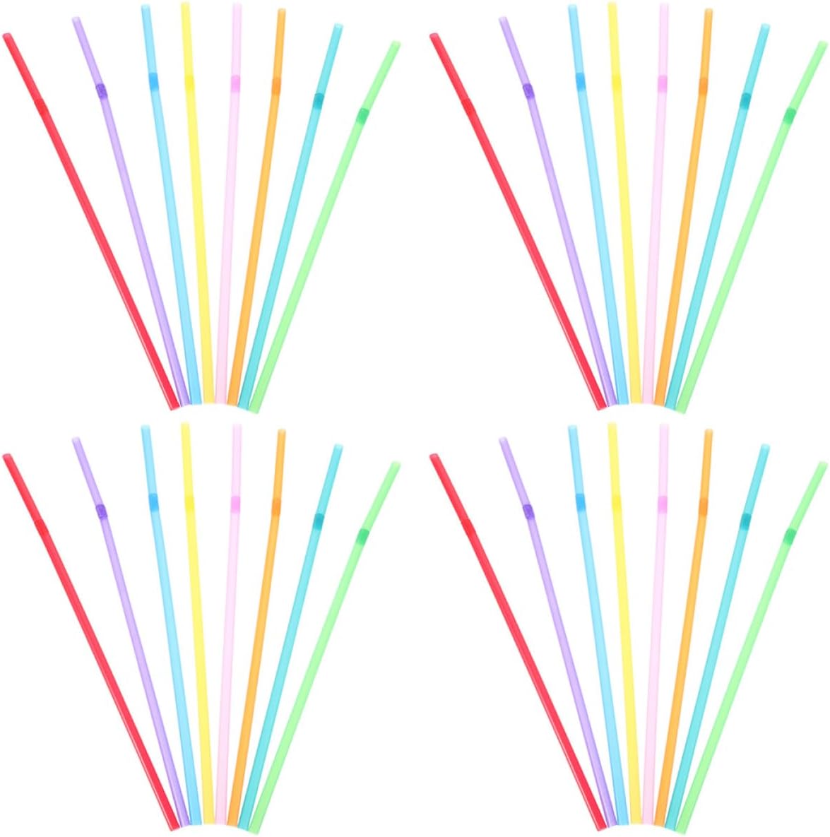 1000pcs Flexible Disposable Plastic Drinking Straws, Bendable Multi- Celebration Straws for Coffee, Cocktails, Travel and Outdoor Gatherings