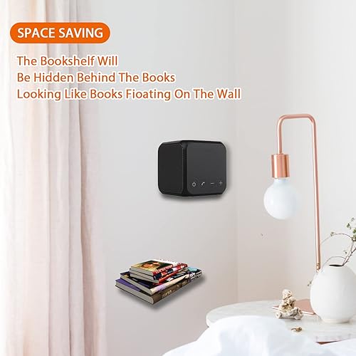 Miniatura 4 de Txkrhwa 2 estantes flotantes invisibles montados en la pared, estantes de almacenamiento de metal ocultos, estantes de almacenamiento de libros que