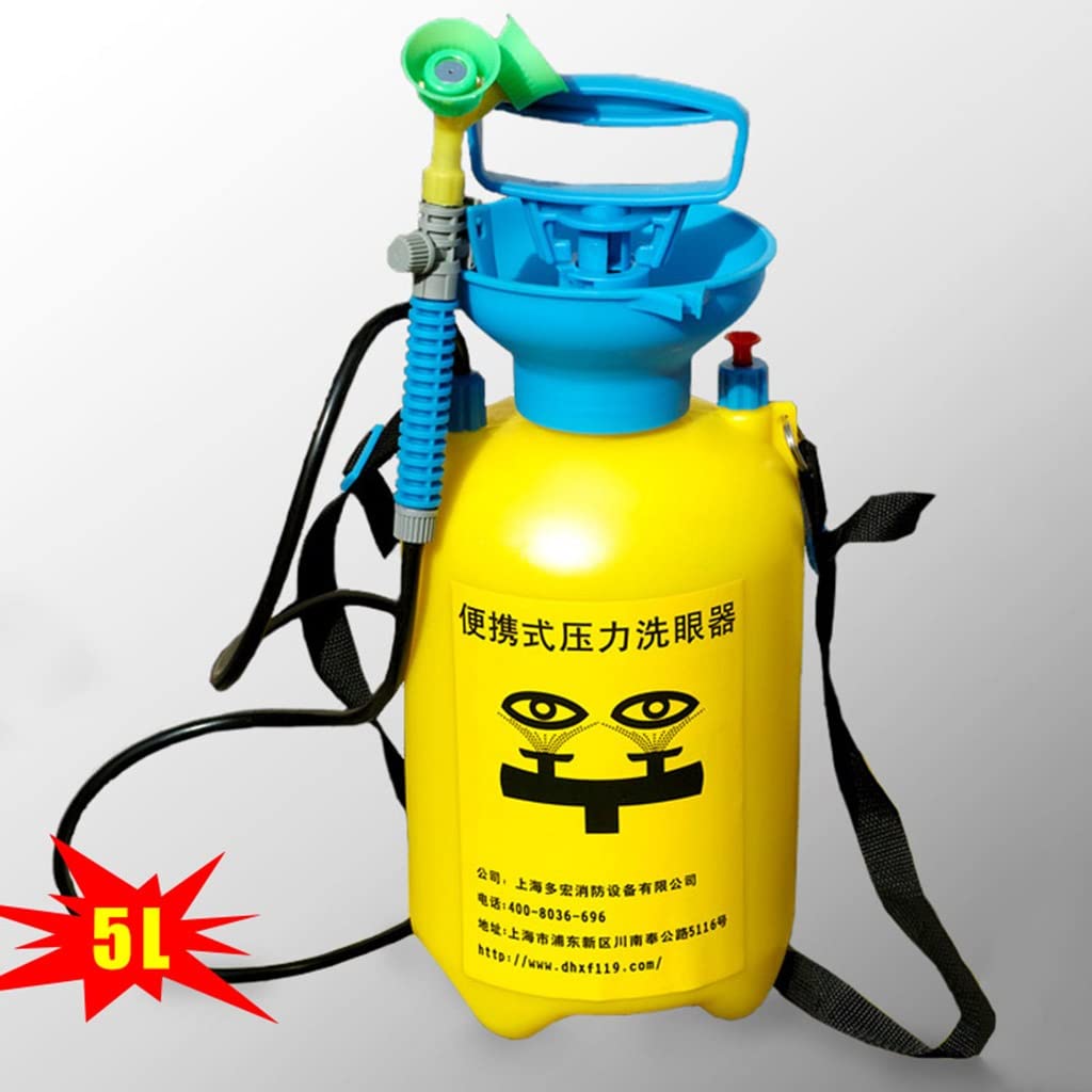 BBGS Portatile Lavaocchi di Emergenza, 5L Plastica Antisettico Dispositivo Lavaggio Occhi per Magazzino del Laboratorio