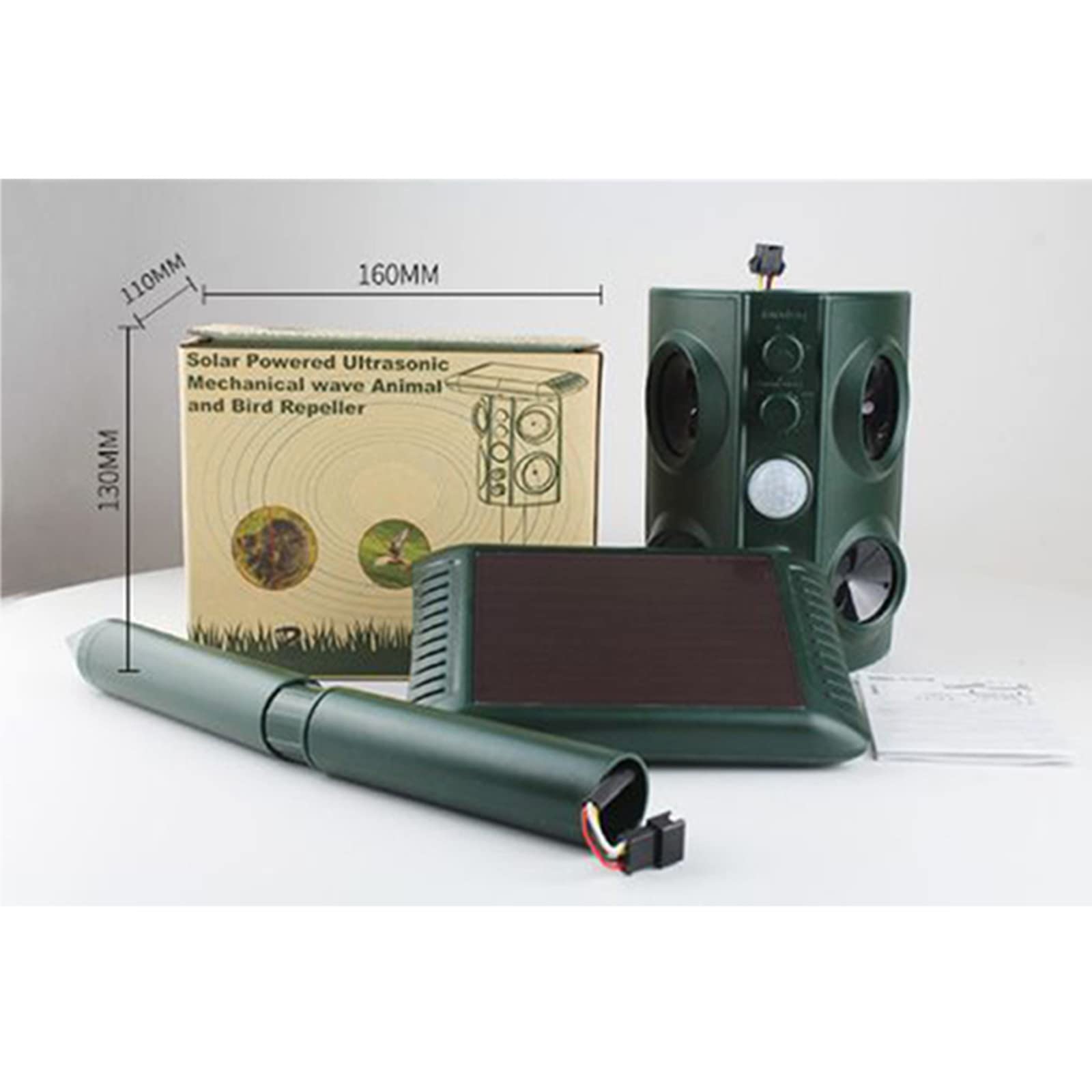 Répulsif Solaire à ultrasons antiparasitaire Jardin extérieur Animal antiparasitaire répulsif Souris éloigner Les Animaux capteur PIR Oiseau Chat Chien répulsif Chauve-Souris