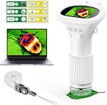 Kids Microscope - Portable Mini Labsters Microscope with 1000X Magnification, 2" LCD Screen with Prepared Slides