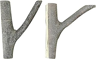 JCVCVV 2 Pieces Solid Wood Wall Mount Brackets, Irregular Branch Shape T...