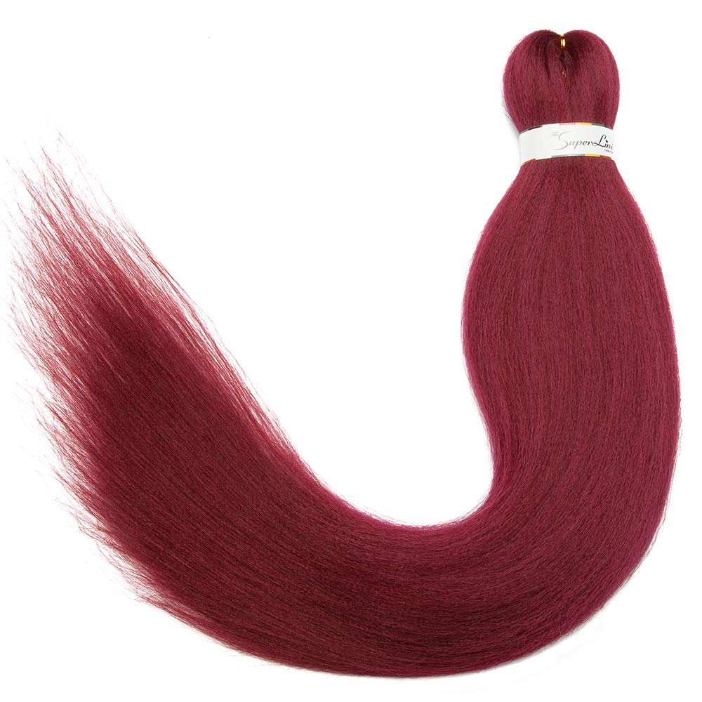 TESS 66 cm Pelo para Trenzas Africanas 1Pcs, Trenzas Postizas Rojo 90g/pack Pelo Sintetico para Trenzas