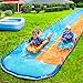 POOLSIDER Premium Double Slip and Slide Water Slide - 22.5 Ft 2-Lanes Blue & Orange Slip N Slide with 2 Bodyboards | Durable & Advanced Design - Heavy Duty Water Slides for Kids Backyard