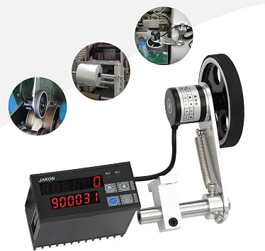 Electronic Digital Length Gauge Counter Mechanical Length Counter 4 Units of Measurement Feet, Inches, Meters, Yards with Roller Sensor (Measurement Range 0-999999 Meters)