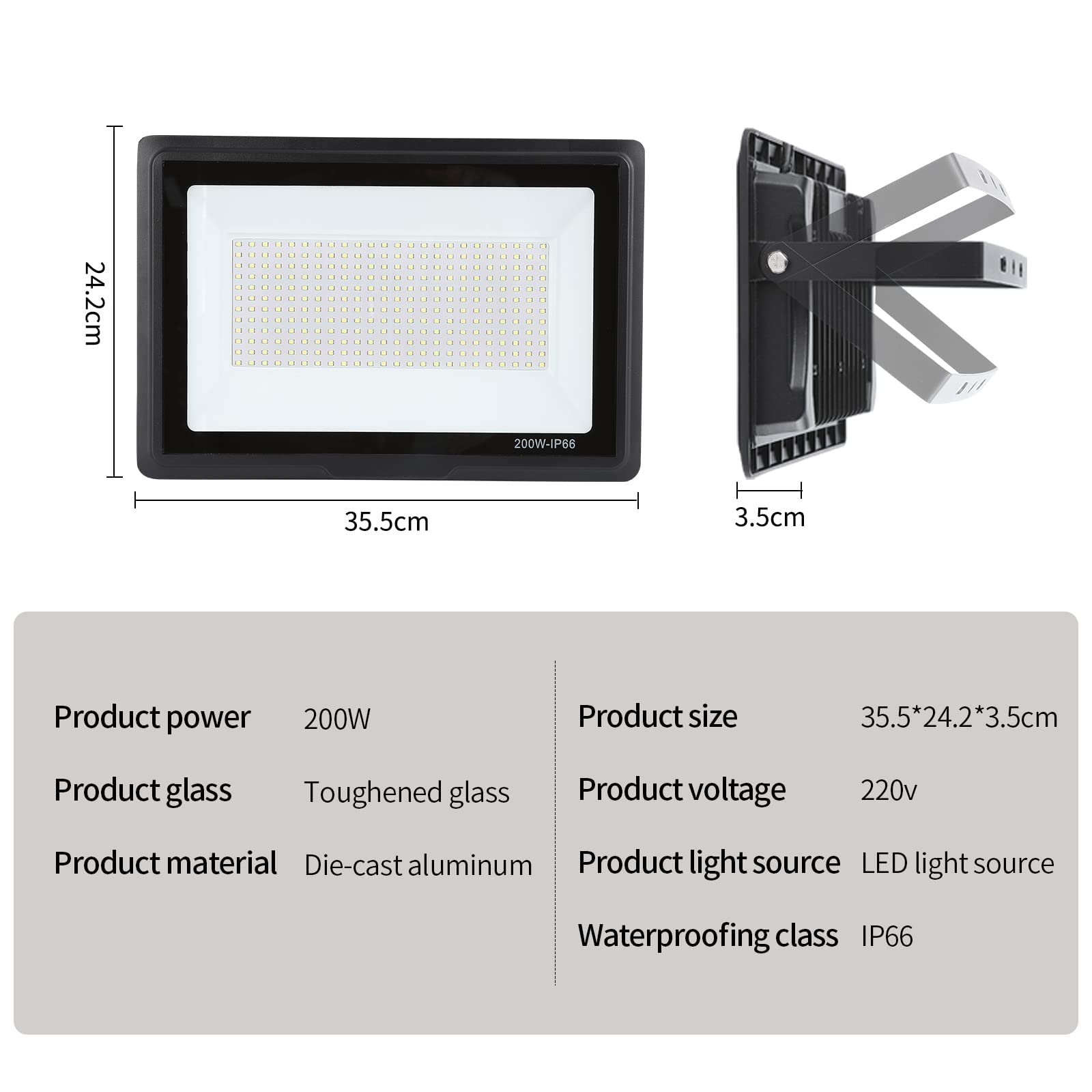 LED Strahler Außen 200W: 20000LM 6000K IP66 Flutlichtstrahler Außenleuchte | Led Scheinwerfer Energiesparend Flutlicht Für Sportplätze,Garagenhöfe,Gärten