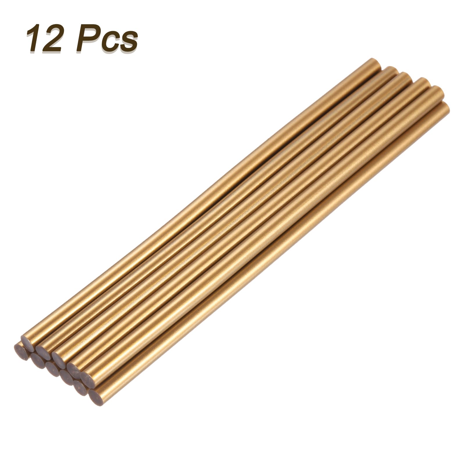 QUARKZMAN Mini Bastoncini di Colla a Caldo per Pistola Colla 7mm x 200mm Bronzo Oro 12pz