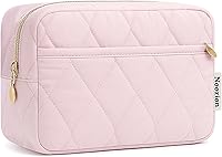 Noozion Puffy Padded Makeup Bag for Women - Water-Resistant Travel Toiletry Organizer, Wide-Open Cosmetic Case with Smart Compartments