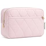 Noozion Makeup Bag Travel Toiletry Bag, Puffy Padded Cosmetic Bag for Women, Makeup Organizer Case, Wide-open Pouch Purse, Travel Essentials