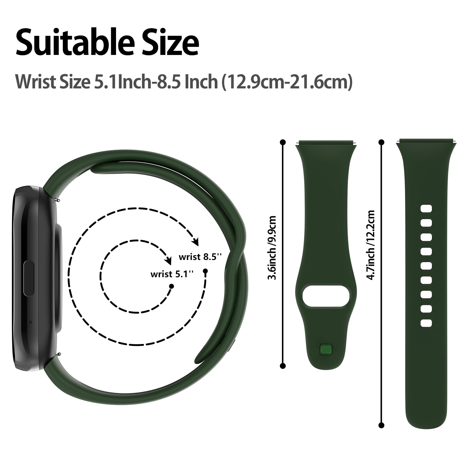 WD&CD 2 szt. Pasek kompatybilny z Xiaomi Redmi Watch 3 Active, wymienna bransoletka silikonowa sportowa