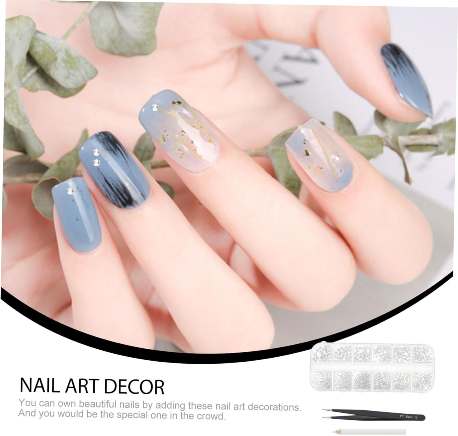 DOITOOL 4sets Nail Caviar Beads Rhinestones for Nail Art Manicure Decors Bedazzle Kit Sturdy Jewels Rhinestone Applicator