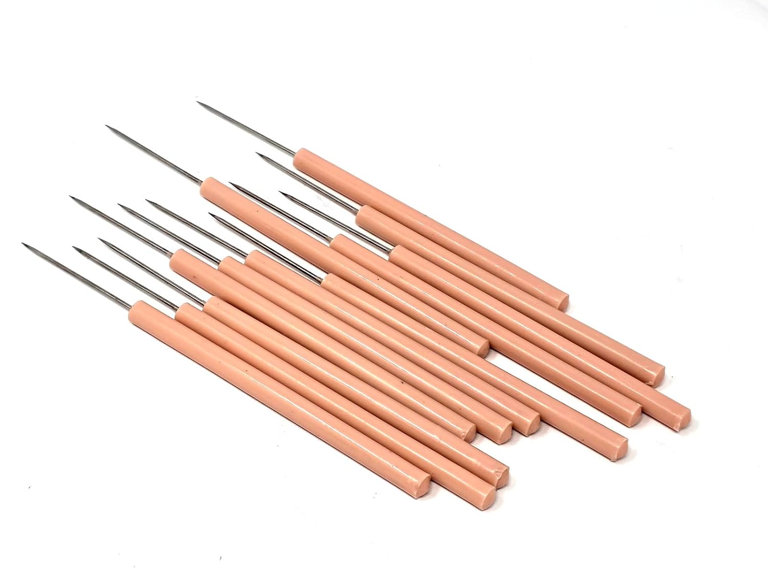 Dissecting Needles 12 Pack, Straight Teasing Needles with Plastic Handles, Laboratory Dissection Needle Tools for Microscopy, Specimen Handling, Science Lab and Educational Use