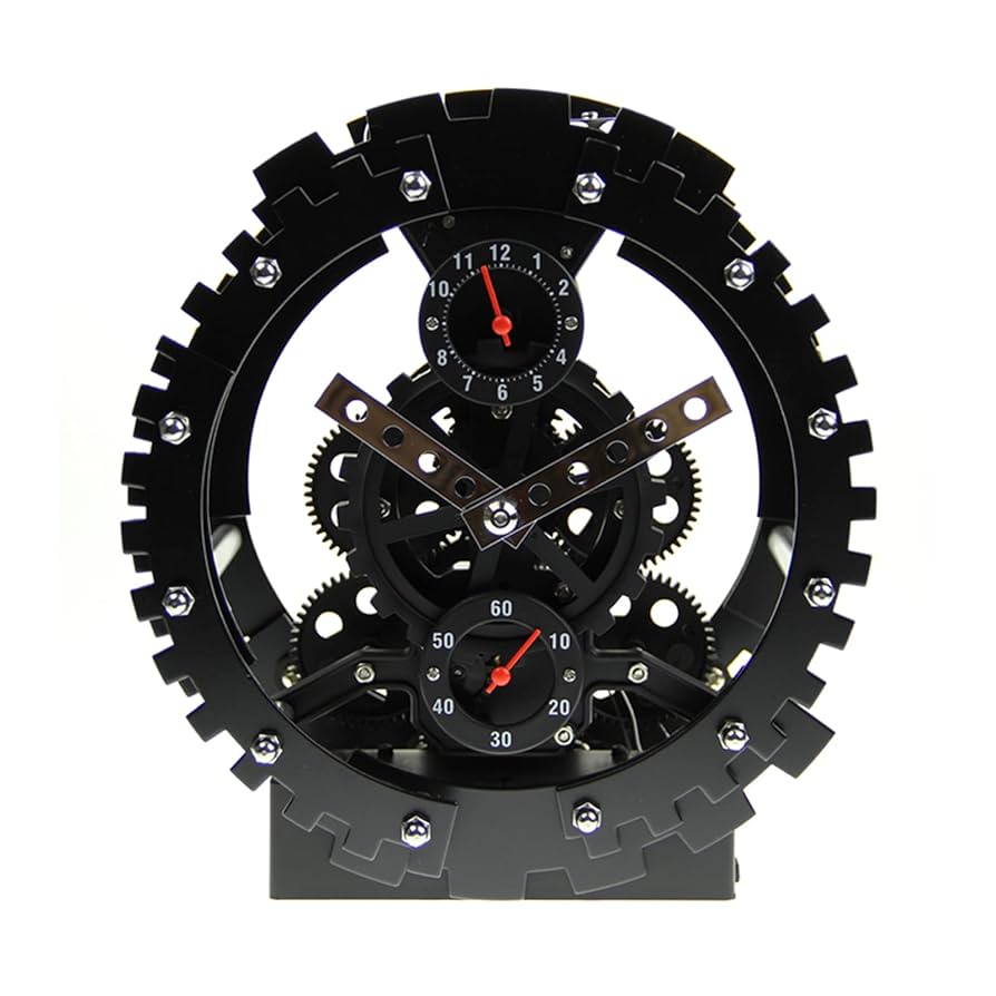 Amazon.co.jp: 目覚まし時計、現代の機械式産業用時計、歯車時計